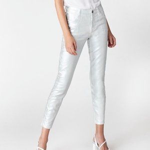 J Brand Alana Corduroy High-Rise Cropped Pant Women 29 (30X 27 Off White Skinny